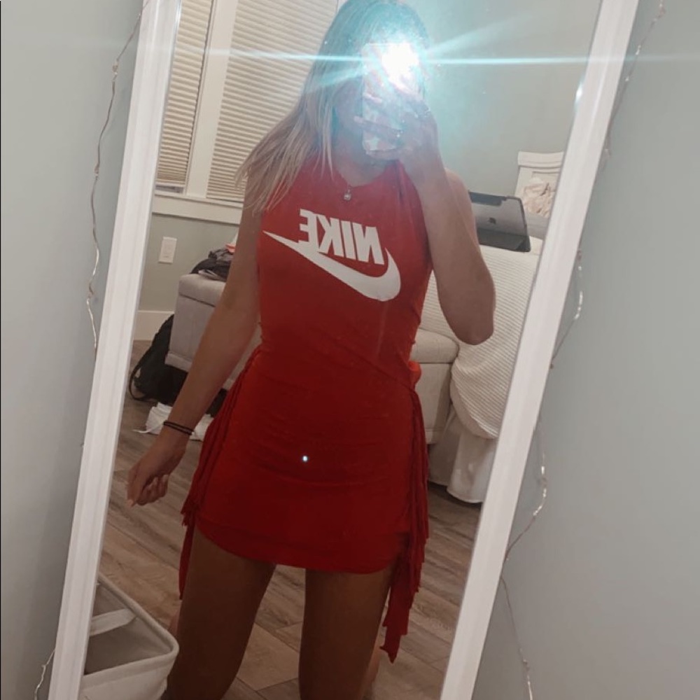 Upcycled Nike Dress Red